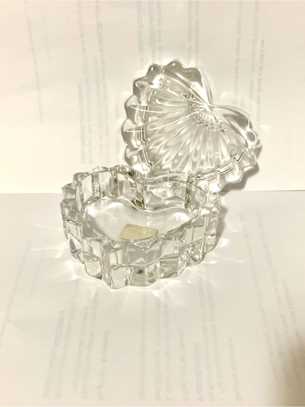 Mikasa Clear Heart Shaped Cut Glass Trinket Jewelry Dish